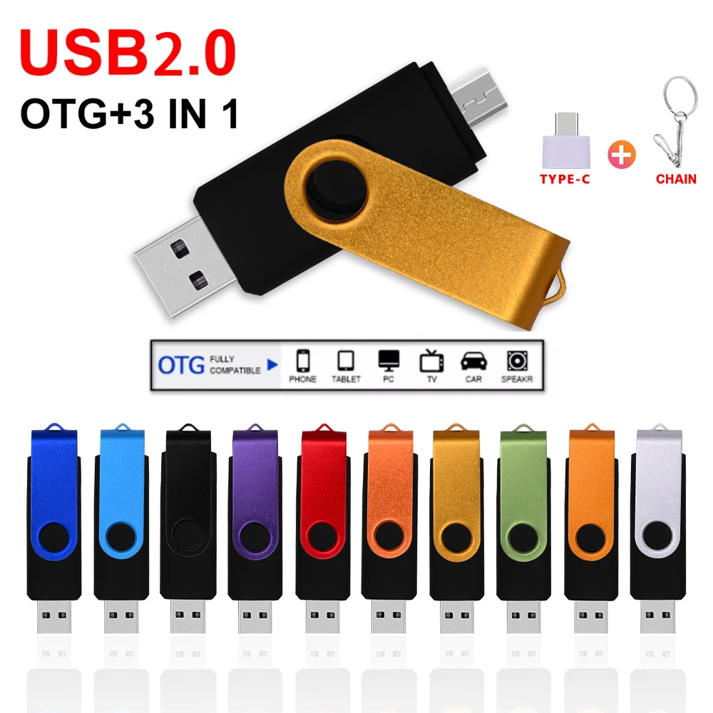 

High Speed Smart OTG Type C Pendrive 128GB 64GB Memoria Usb Flash Drive 32GB 16GB 2.0 Metal Pen Drive Cle Usb Stick for Phone