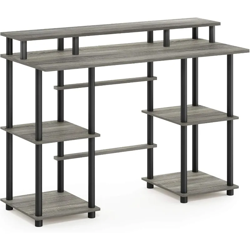 

Turn-N-Tube Computer Desk, French Oak Grey/Black