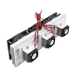 180W Trinuclear Thermoelectric Peltier Cooler Semiconductor Air Conditioner Cooling System Refrigeration for Aquarium Fish Tank