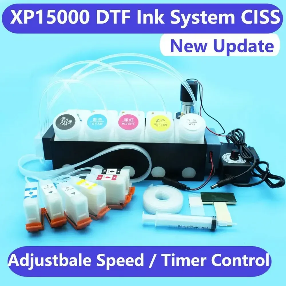 Printer XP15000 DTF Ink System CISS Kit For Epson XP-15000 XP15000 White Ink Tank Stirrer Mixer Timer Continuous Ink System