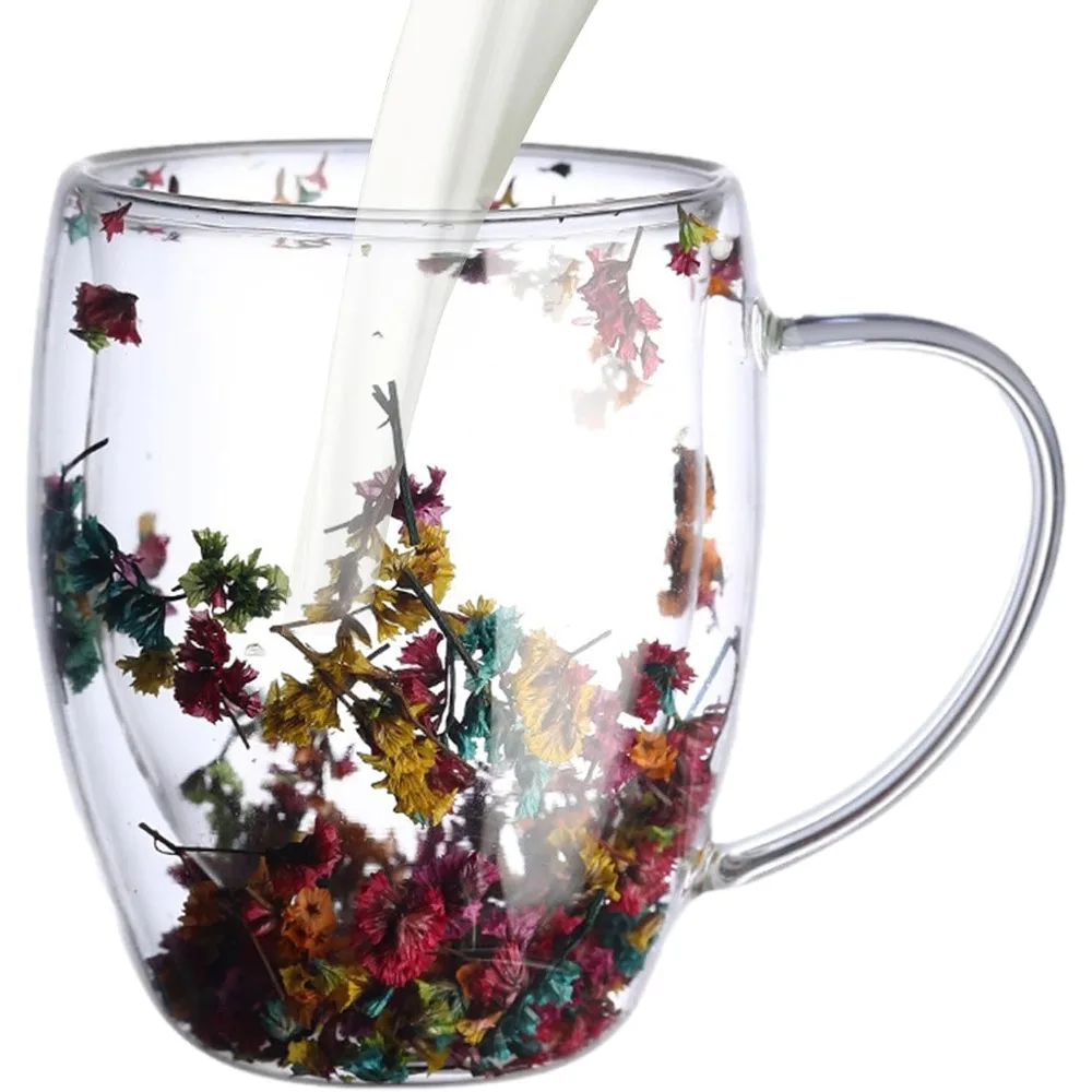 

1pc 300ml Glass Insulated Coffee Mug Double Wall Glass Cup Heat Resistant Lightweight Glass Cup for Milk Espresso Lattes Coffee