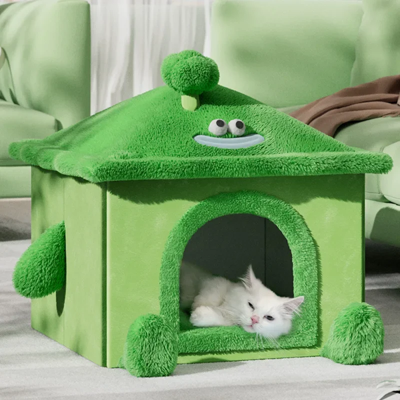 Cat Nest Winter Warm Villa House Removable and Washable Cyber Celebrity Doghouse Sofa Bed Four Seasons Universal Pet Supplies