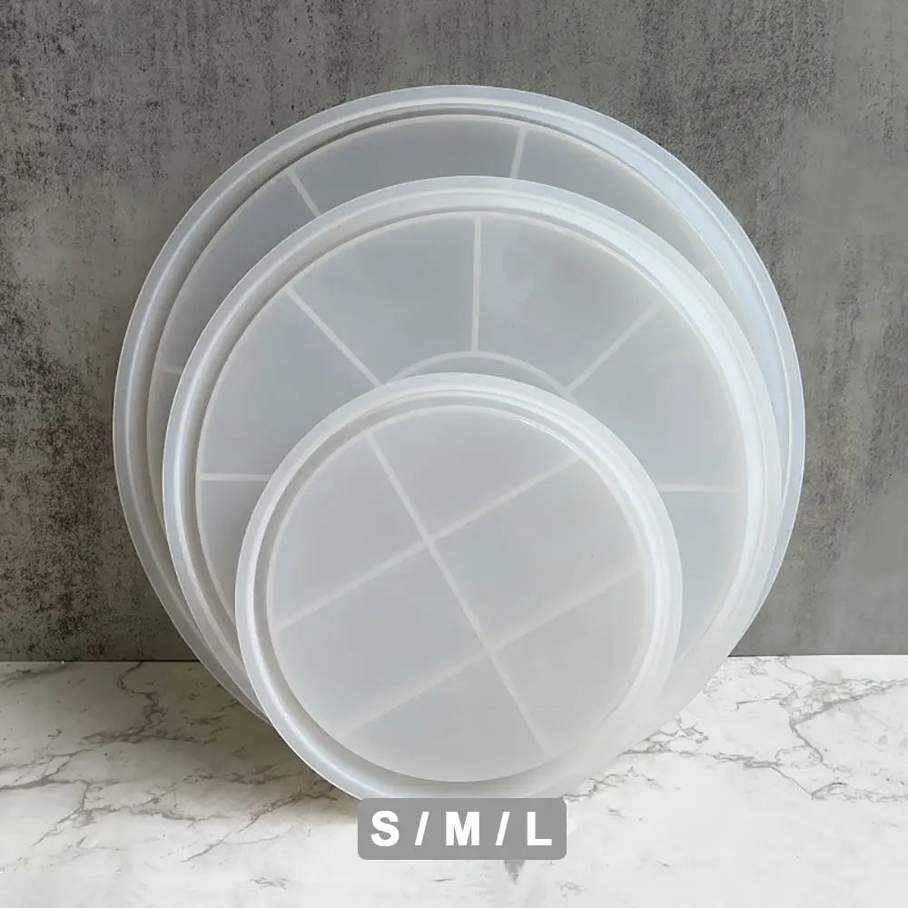 For Fun Large Tray Silicone Mold DIY Round Cement Concrete Storage Tray Mould Handmade Resin Dish Plate Making Craft Molds