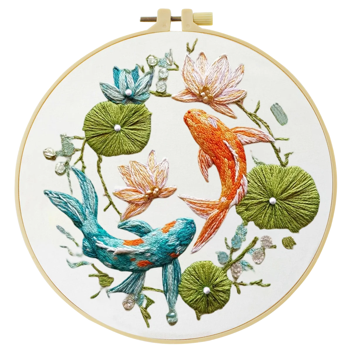 1 Stück 20X20CM/15X15CM 7,87/6,3 Zoll Fisch-Stickerei-Starter-Kit DIY-Kit DIY-Stickerei-Set Handarbeiten Nadelkunst Malerei – Detail 4
