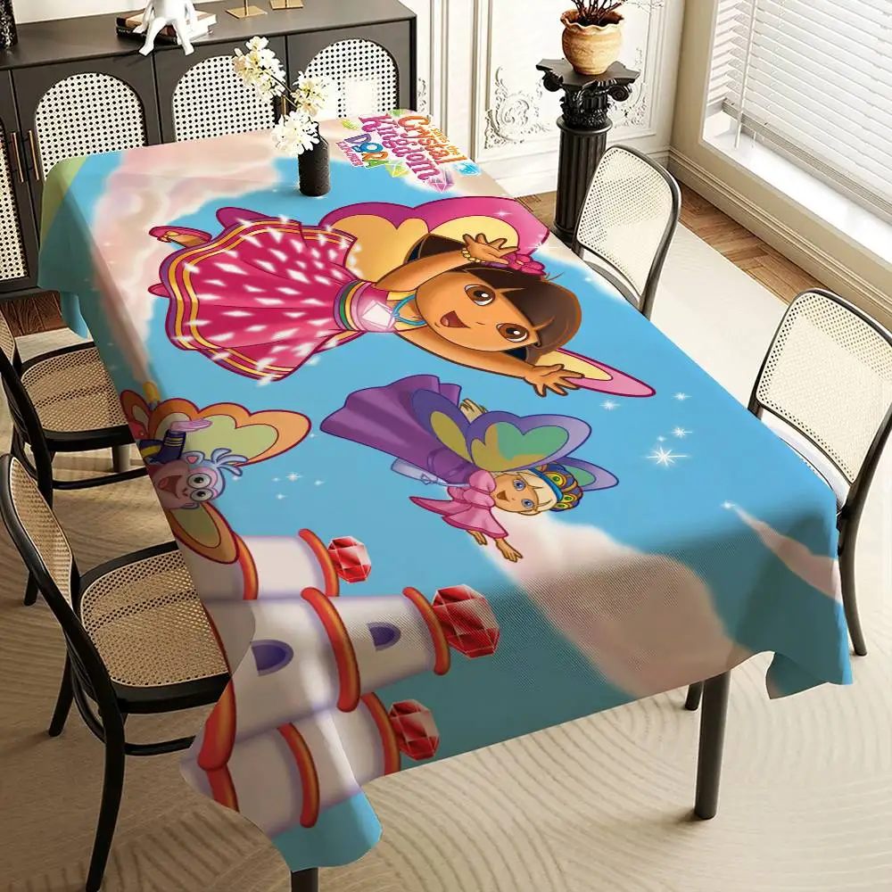 D-Dora l'e-explorer dessin animé imperméable et nappe Table de chevet anti-poussière tissu décoratif salon nappe basse