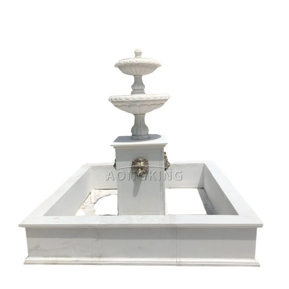 Natural Marble Water Fountain Outdoor Sculpture for Garden European Style Hand Carved Statue Deposit Only
