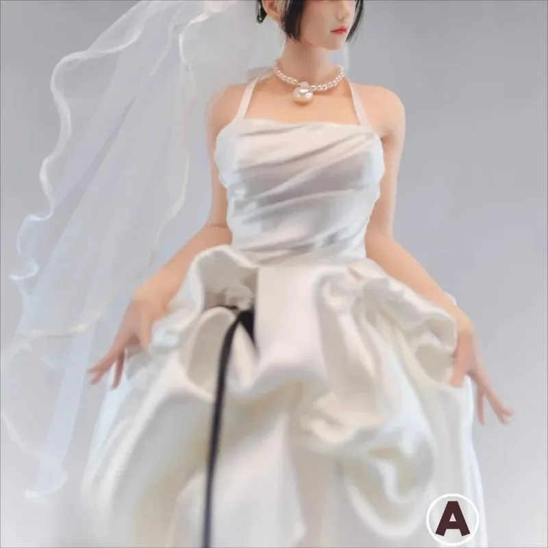 1/6 Scale Female Action Figures White Suspender Strapless Tube Top Wedding Dress Clothes Model for 12'' Soldier Body