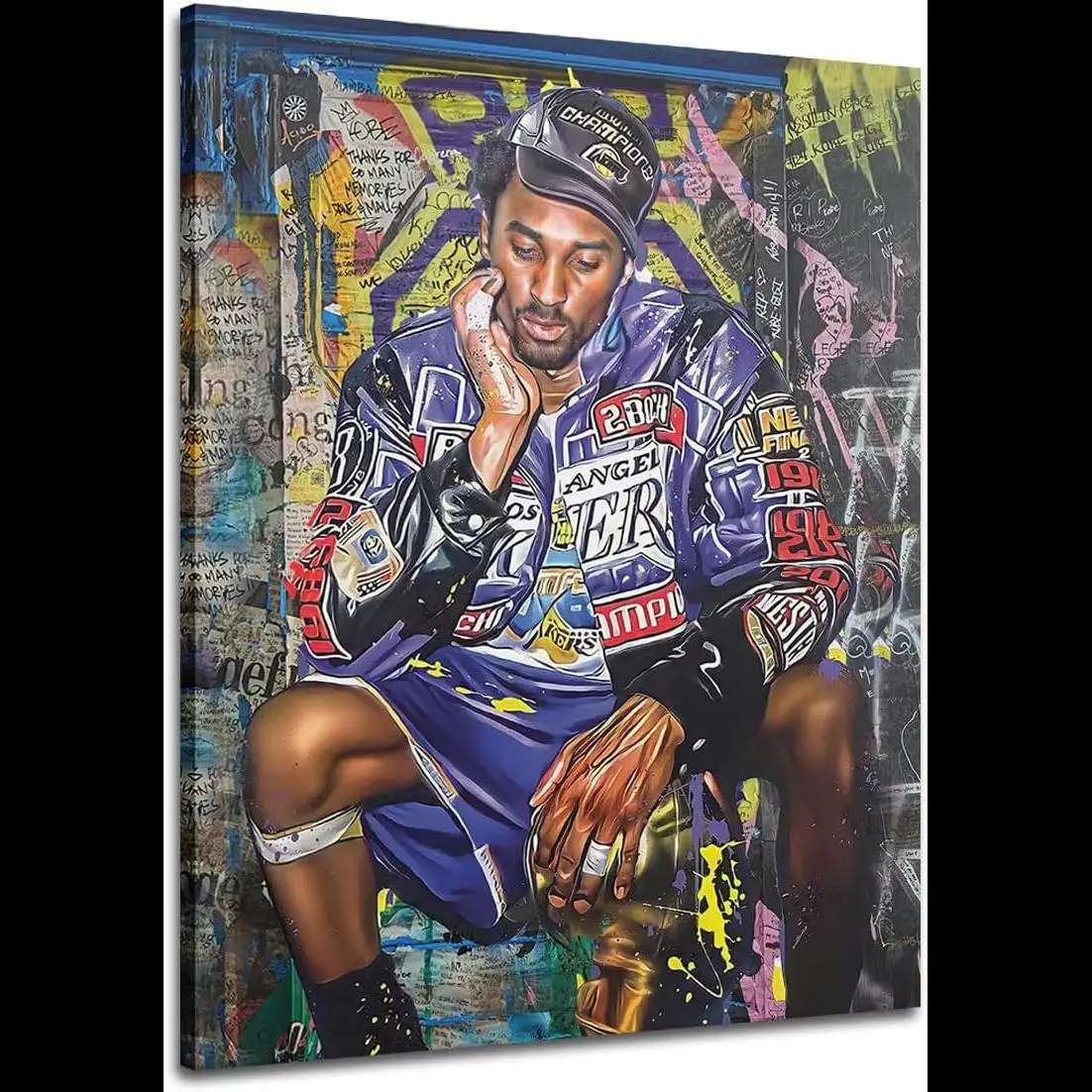 EXPOTE Kobe Bryant Poster Canvas Wall Art Print  Mamba Mentality Inspirational Basketball Player Sports Motivational Artwork for