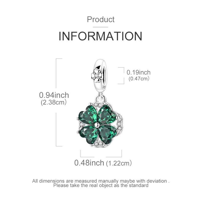 Charms Beads Green Four Leaf Clover Green Blessings Dangle Plata Fit Original 925 Charms Bracelet Beads Jewelry Gifts for Women