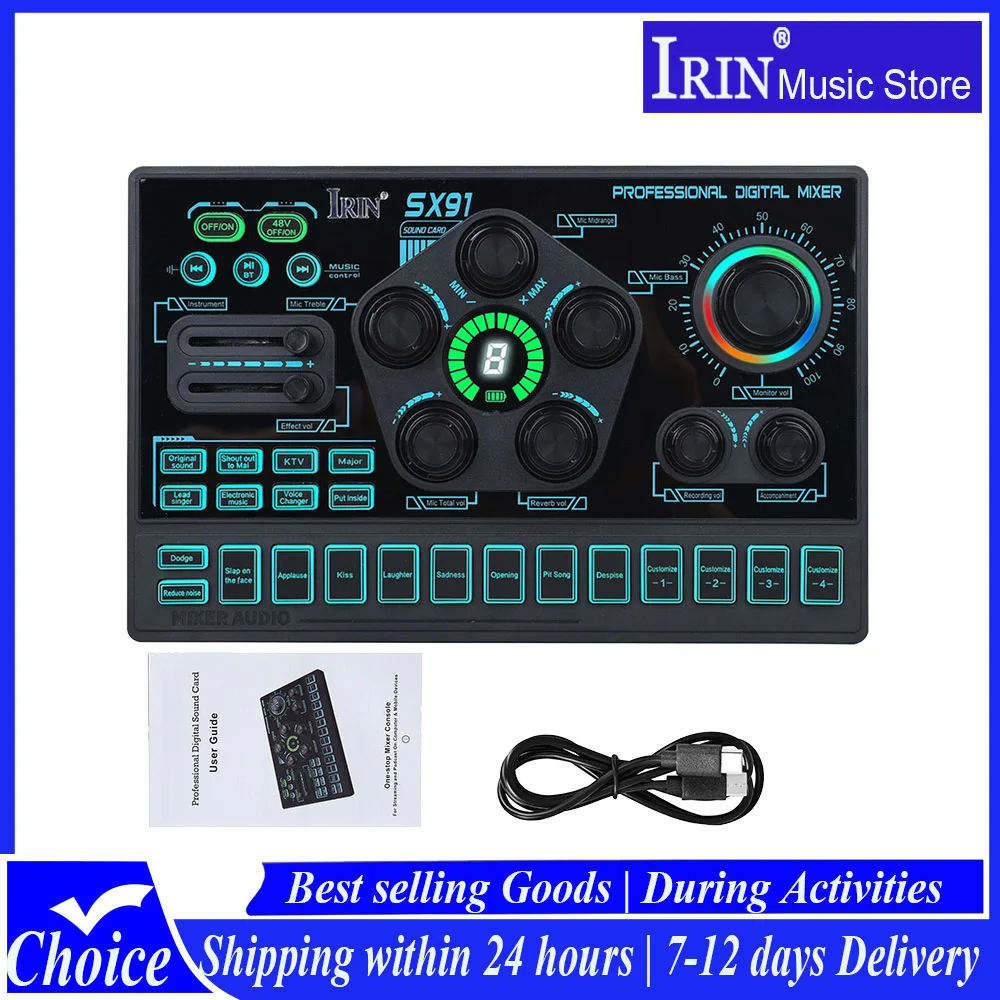 irin-sx91-mixer-audio-48v-con-modificatore-di-voce-mixer-per-podcast-scheda-audio-per-telefono-giochi-karaoke-studio-streaming-live-podcast