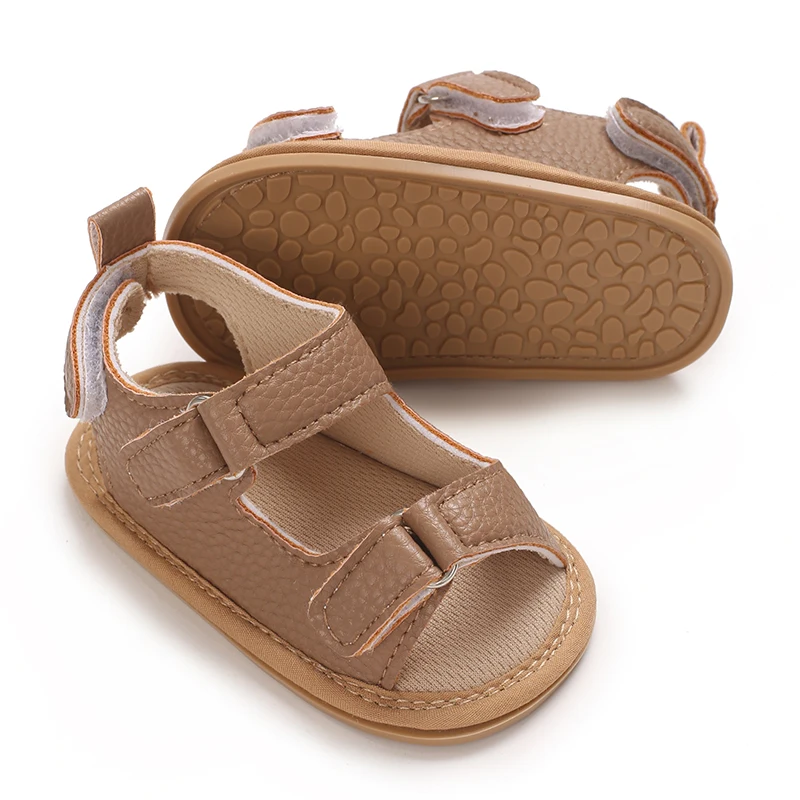 Solid ColorToddler First Walker Baby Crib Newborn Baby Summer Sandals Infant Boy Girl Shoes Rubber Soft Sole Non-Slip 3 Colors