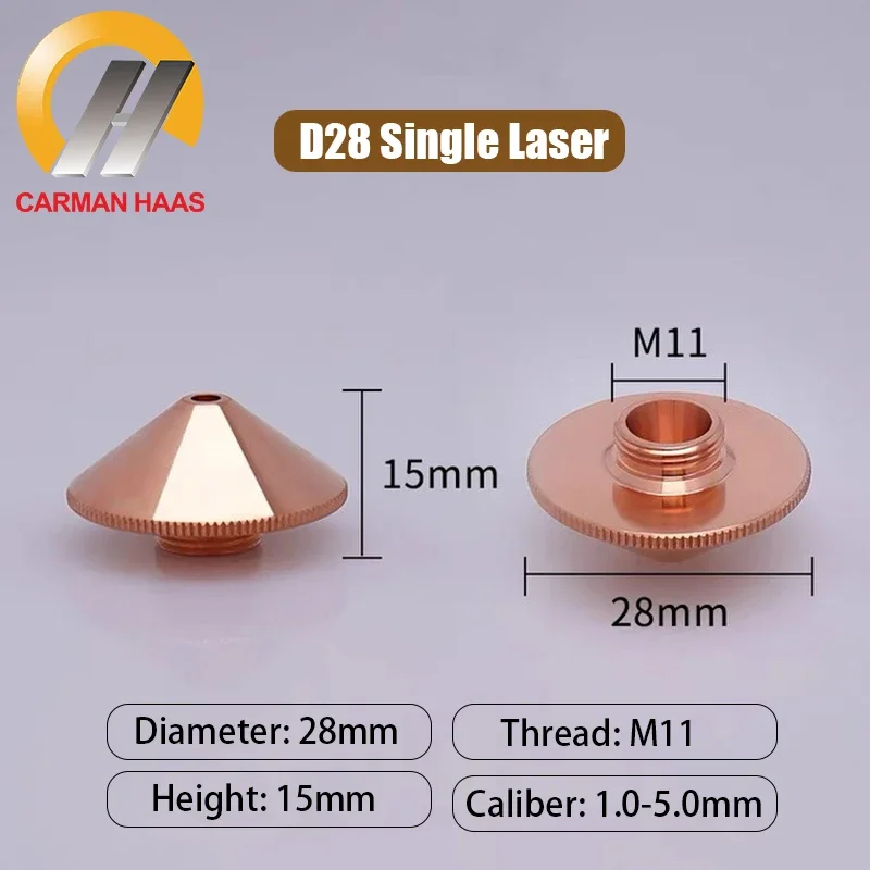 Imagem -05 - Bicos Laser para Raytools Cabeça de Corte a Laser de Fibra Wsx Empower 28 mm Camada Simples e Dupla 1050 mm Diâmetro Atacado 10 Pcs Lote