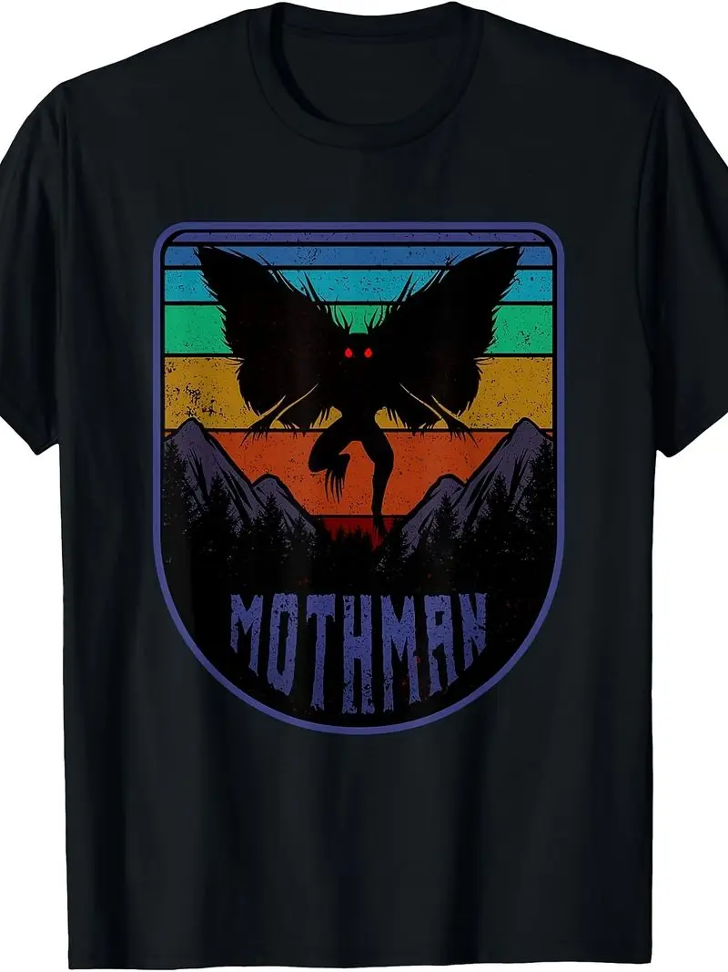 Cryptid Mothman Shirt Cryptozoology Folklore Cryptozoologist T-Shirt Summer Short-Sleeved Printed Tee For Men Outdoor Sports