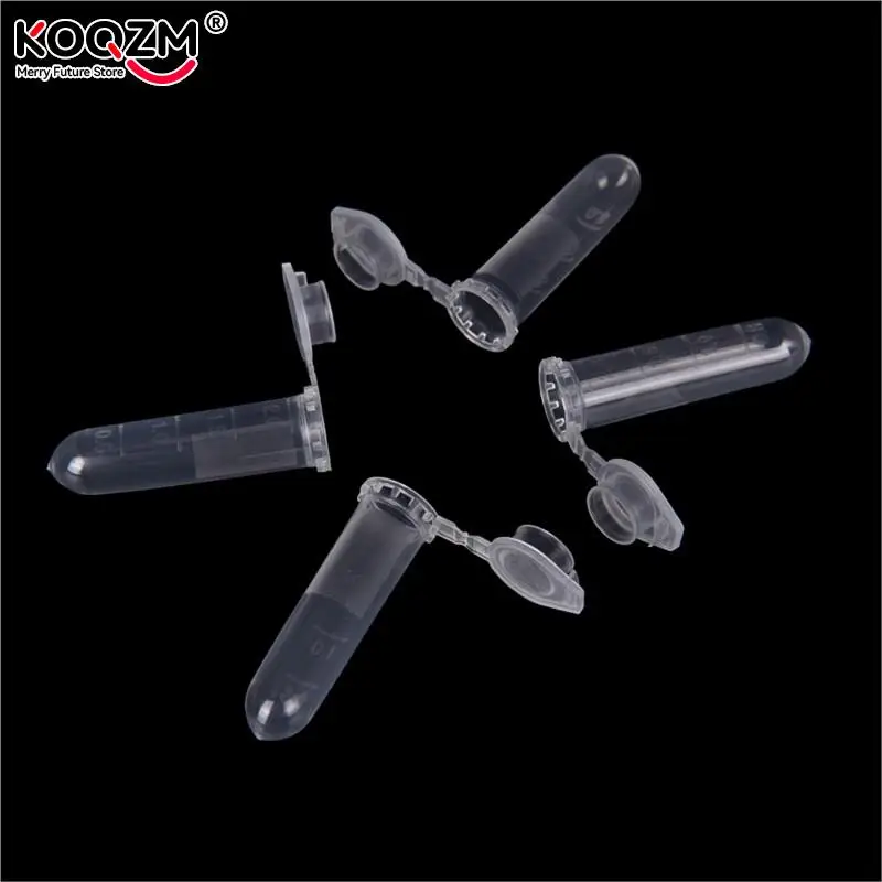 100Pcs Micro Centrifuge Tube Test Tubing Vial Clear Plastic Vials Container Snap Cap For Laboratory Sample Specimen Supplies 2ML