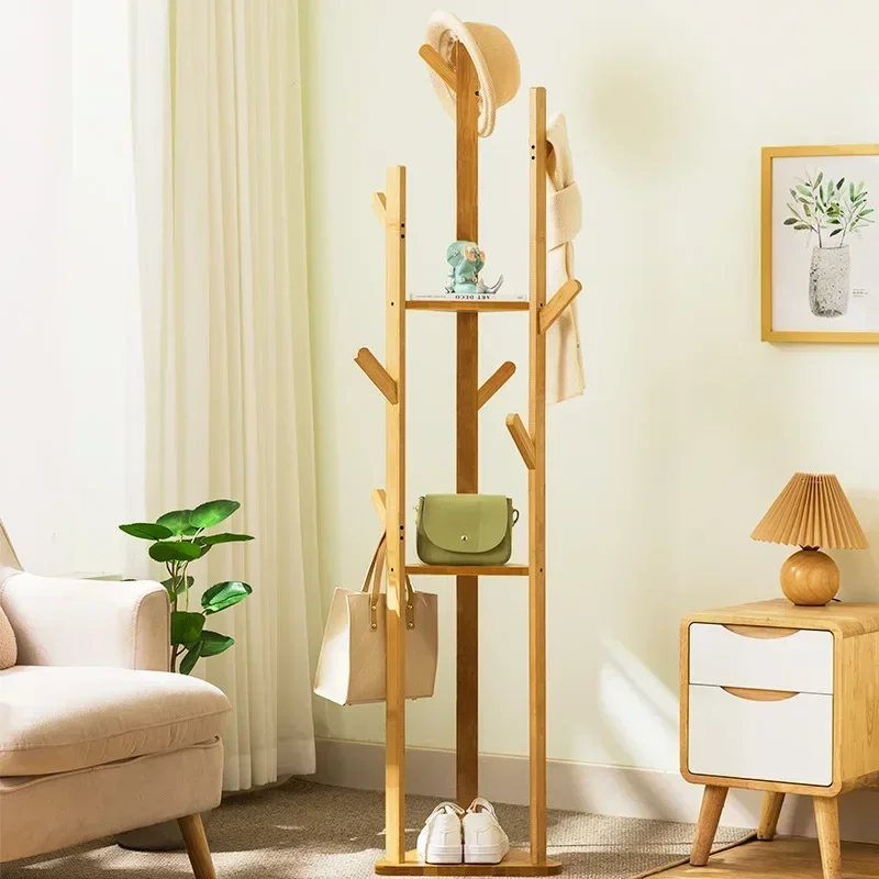 New model Simple coat rack Hanging hanger Floor to ceiling Living room Bedroom Children's hanger Creative clothes rack Hat rack