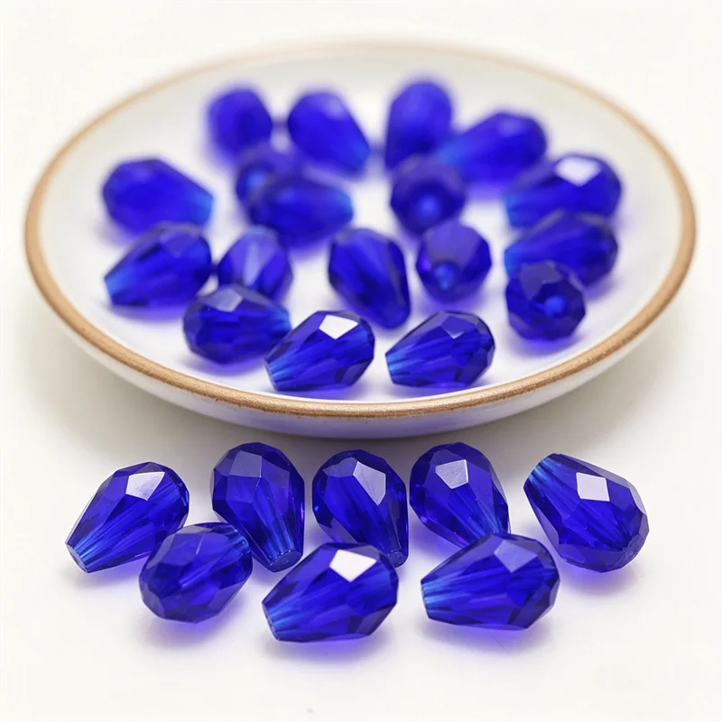 Deep blue Color Teardrop 3x5mm 4x6mm 5x7mm Waterdrop Glass Crystal Beads DIY Jewelry Accessories Loose beads