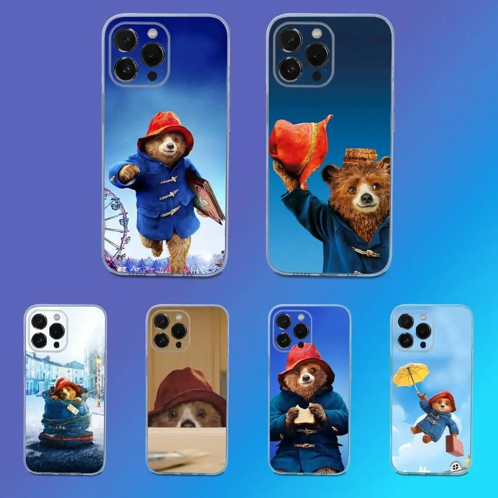 

Cute P-paddingtons B-bears Phone Case For iPhone 16,15,14,13,12,11 Pro,Max,Plus,X,XS,XR,SE,Mini Transparent Silicone Soft