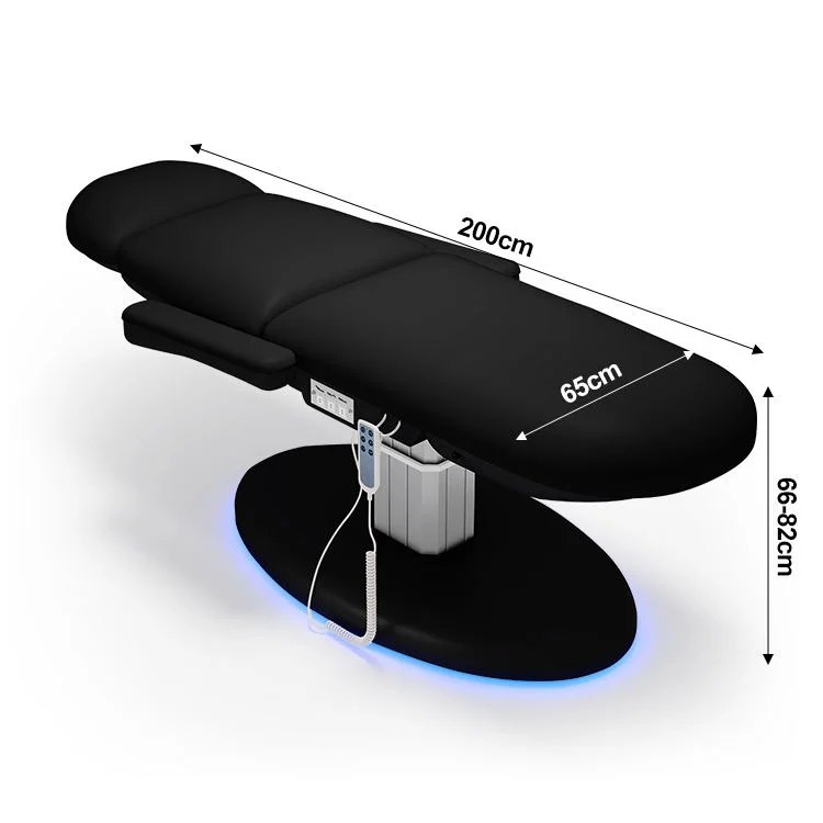 أثاث تجميل ذو قاعدة ذهبية لصالون التجميل، طاولة تدليك سبا فاخرة، سرير رموش كهربائي لمستحضرات التجميل، سرير رموش قابل للطي في الفندق #6