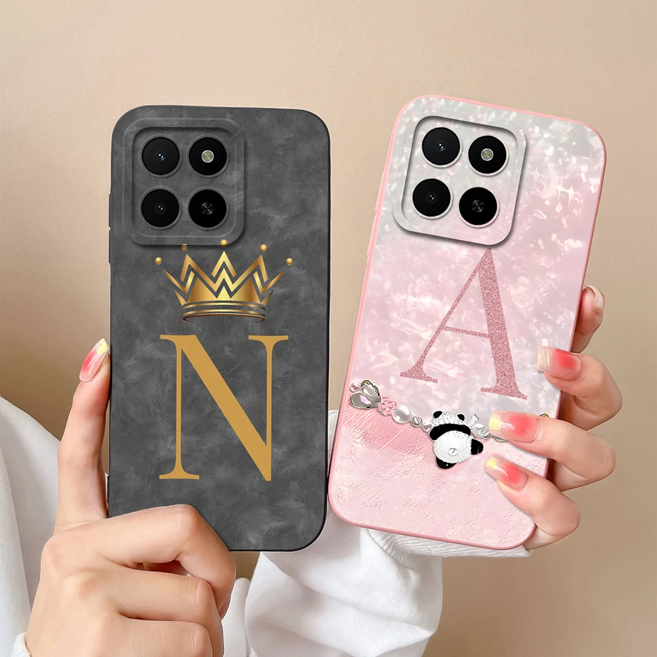 

Case For Honor X5B Plus Cute Letters Back Cover Soft Liquid Silicone Full Protection Housing For HonorX5B X5bPlus Phone Cases