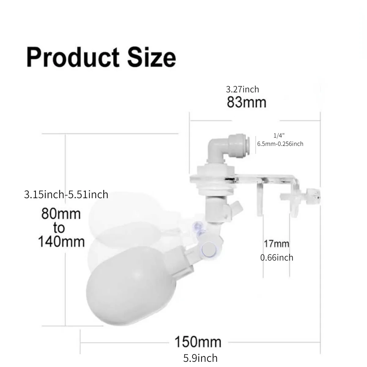 Auto Aquarium Water Changer Kit Power Free Fish Tank Float Ball Valve Type Auto Water Filler Water Level Controller 1/4 Inch