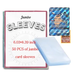 50PCS Jumbo Cards Sleeves For 15*21cm Big Size Vmax Vstar Oversized Charizard Rainbow Card Protector Holder Folder Transparent