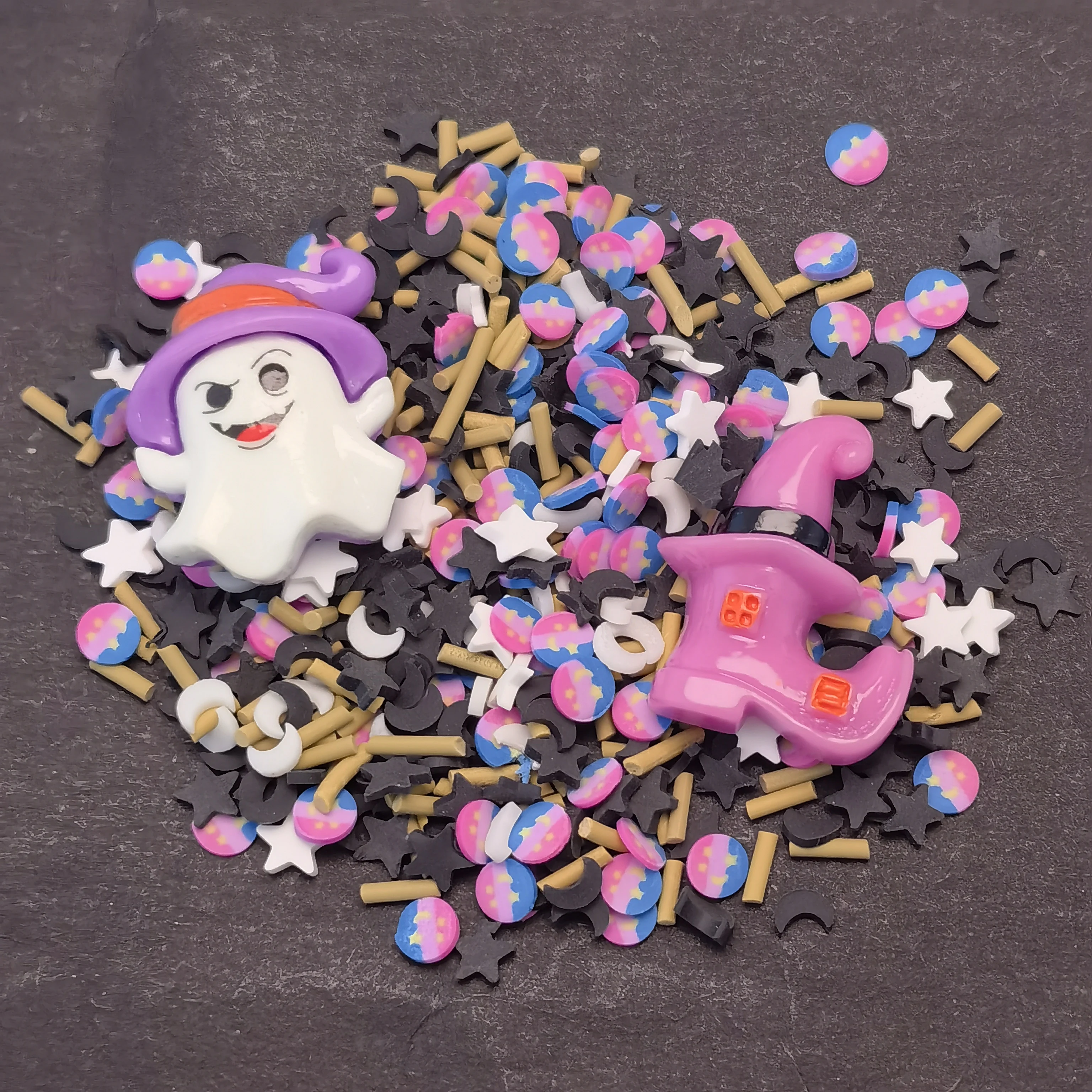 Mixed Halloween Slices Polymer Clay Sky Moon Star Sprinkles for Slime Filling Accessories DIY Nail Art Decoration Crafts Making