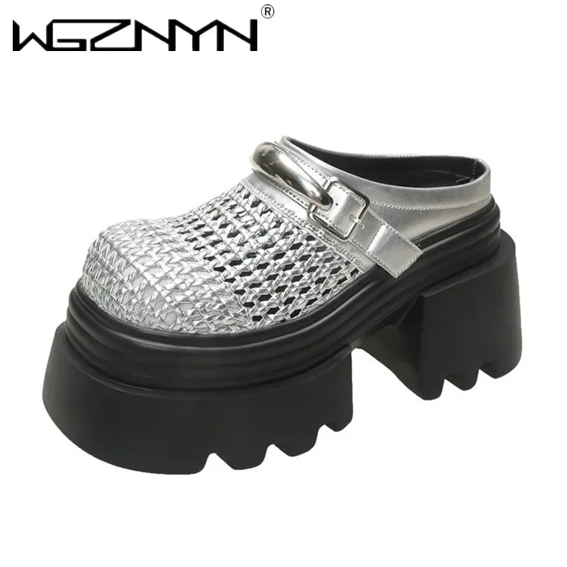 

Luxury Paltform Women Hollow Shoes Sports Slippers Casual Loafers Sandals 2025 Summer Autumn Designer Brand Casual Mujer Zapatos