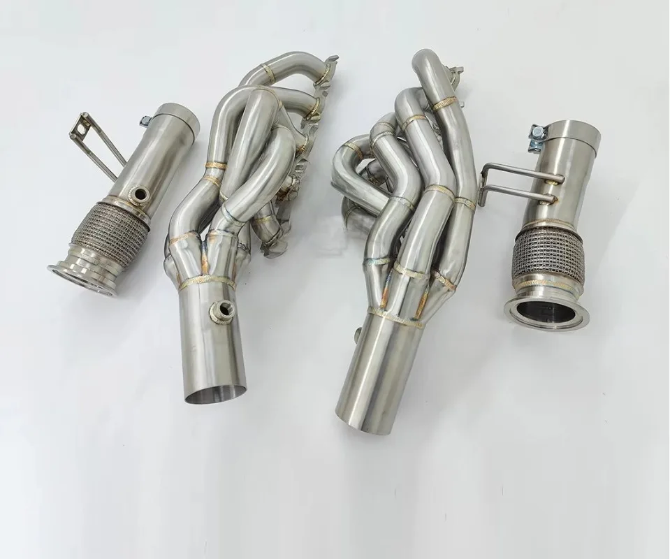 New Hetu Quick Delivery Racing Headers Manifolds for Audi R8 V10 5.2L Free Flow Exhaust Pipes Long Tube No Cracking 100% Tested