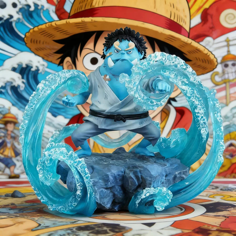 Anime One Piece Figuren Jinbe Actionfigur 14,5 cm/5,71 Zoll PVC Jinbe Figur Sammlung Modell Ornament Spielzeug für Geschenke
