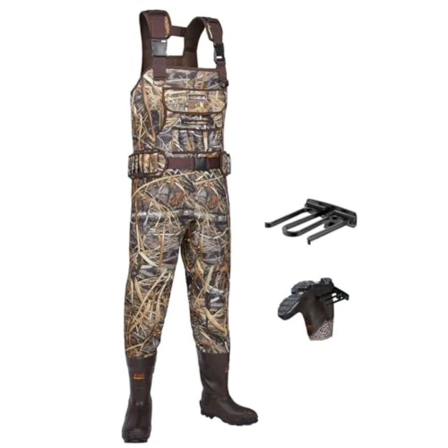 

Chest Waders for Men Hunting with 800G Insulated Boots 4.5mm Neoprene Waterproof Mens Camo Bootfoot Waders