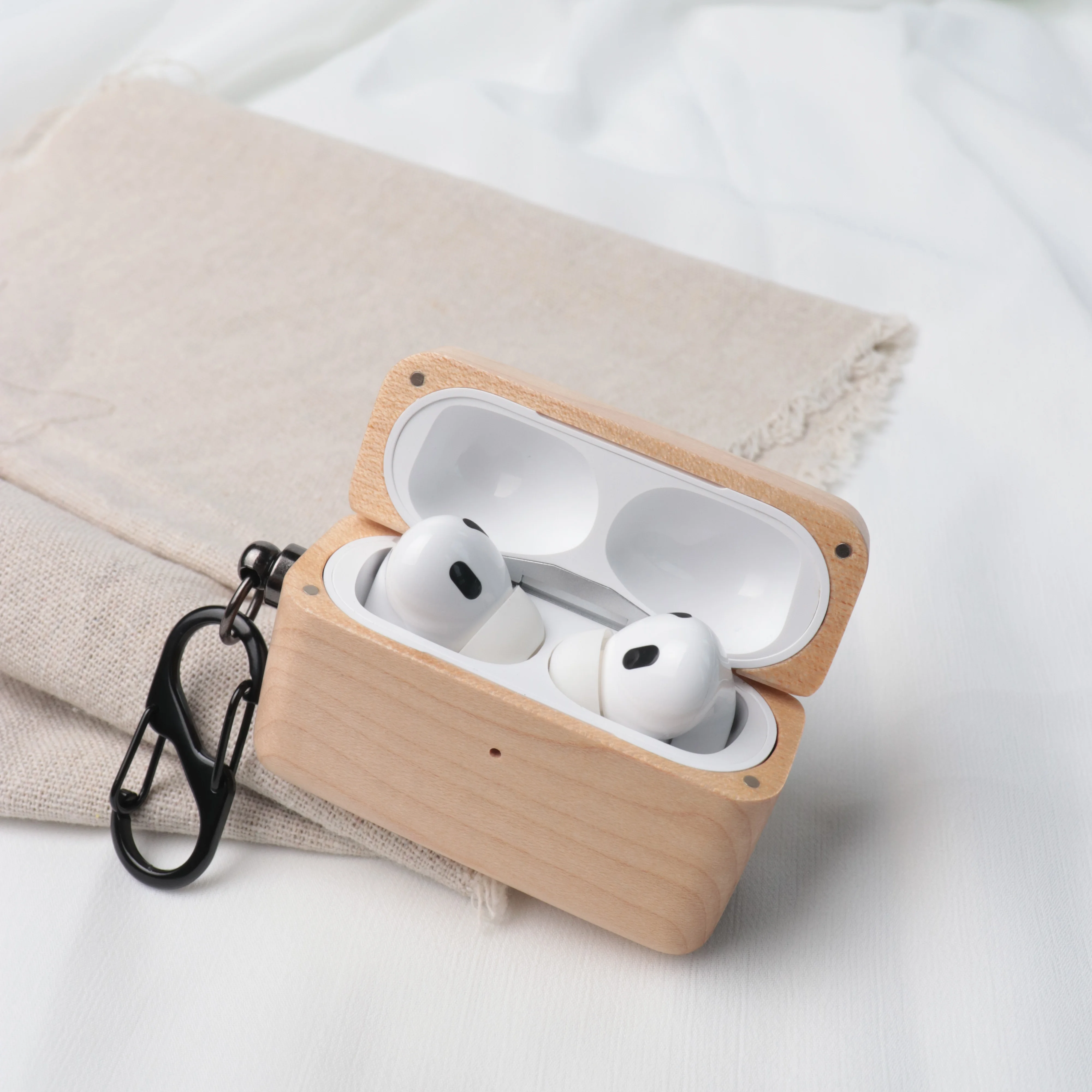 

Airpod case, Earphone Case for Airpods 1/2 3 4 Pro 2, Wooden Headphones Protective Case with Keychain, Unique Natural Wood Grain