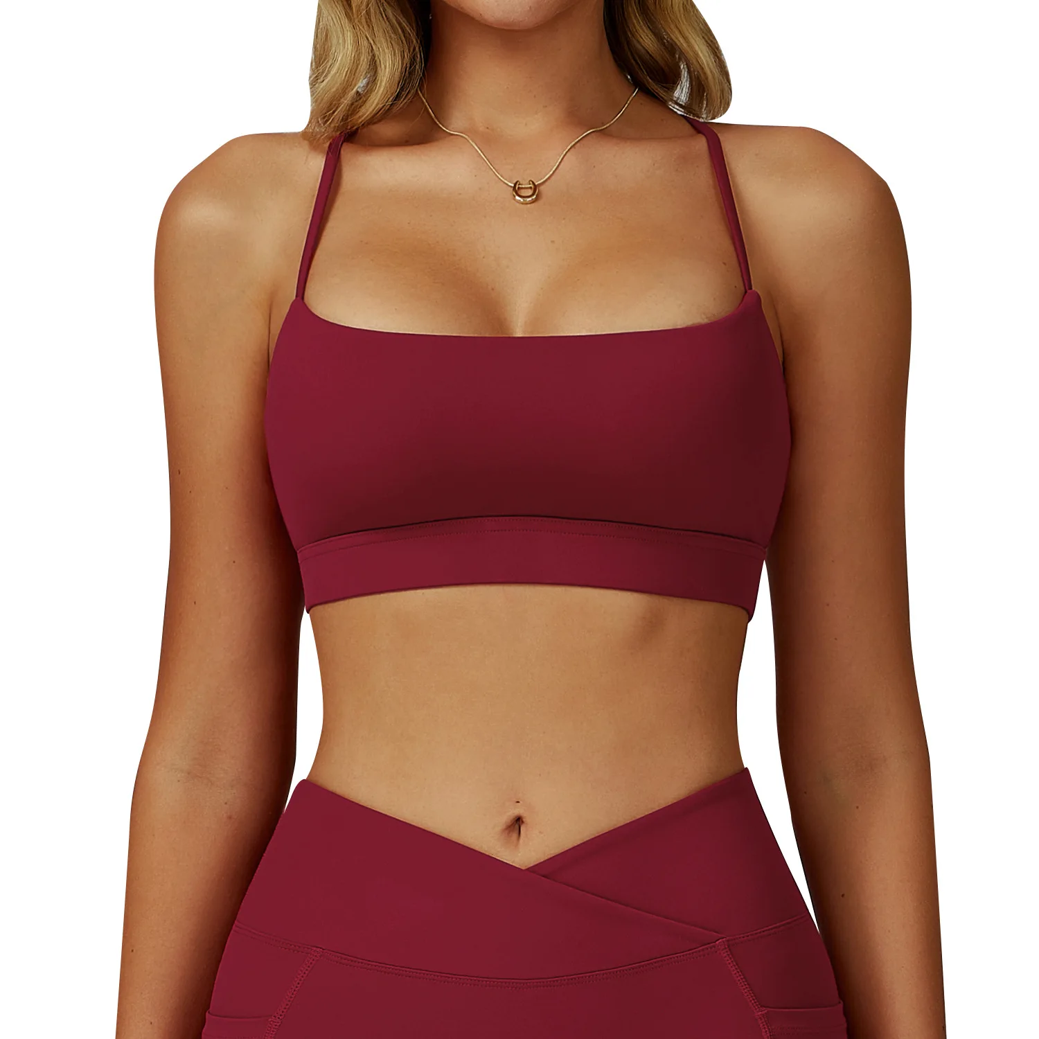 

Maxdutti Summer Naked Sports Underwear Cross Back Beauty Advanced Yoga Bra Running Fitness Vest Female