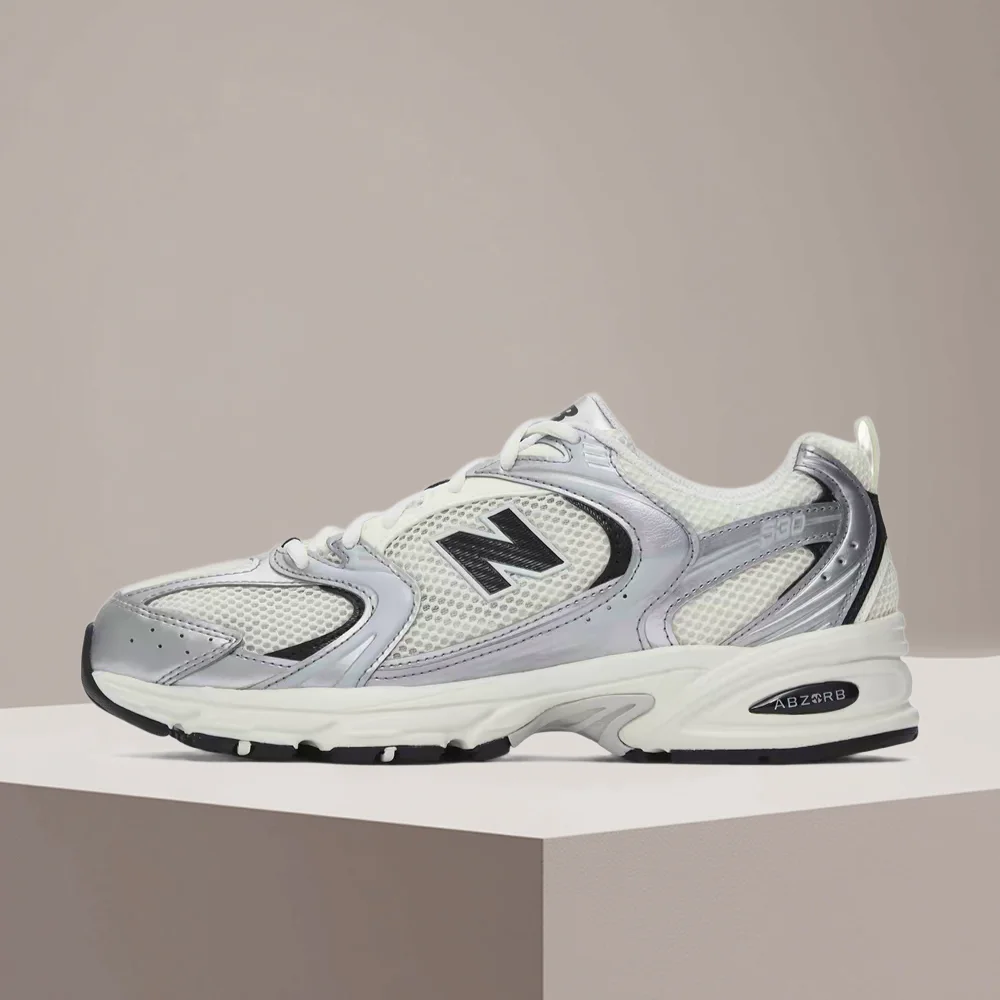 New Balance NB530 Y2K Millennium Unisex Low-Top Urban Commuter Runners – Silver/Black, Casual Comfort & Durable MR530GMT