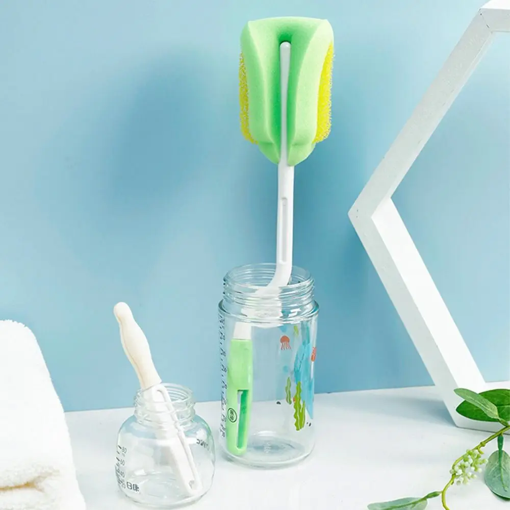 

Soft Head Baby Bottle Cleaning Brush Set BPA-Free 360° Cleaning Water Bottle Brush Spout Cup Brush Long Handle