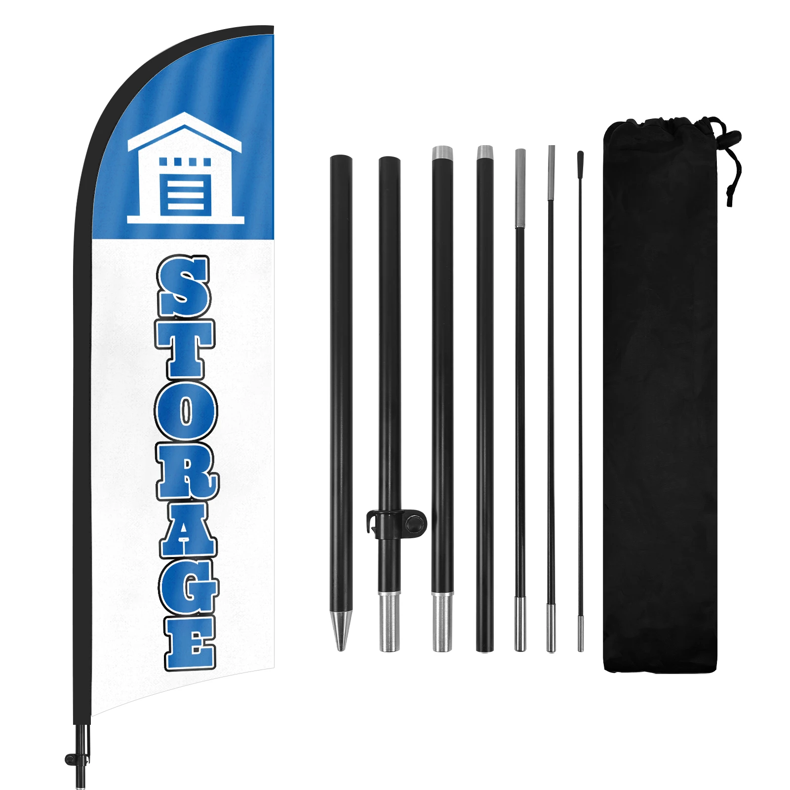 FSFLAG 1PCS 280CM The Storage Feather Flag with Flagpole Advertising Outdoor Banner Decoration for Business and Storefront