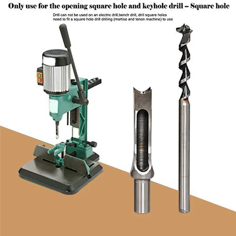 7Pcs Square Hole Drill Bit, Mortising Chisel Set 1/2-Inch, 1/4-Inch, 3/4Inch, 3/8-Inch, 5/8-Inch, 5/16-Inch, 9/16-Inch