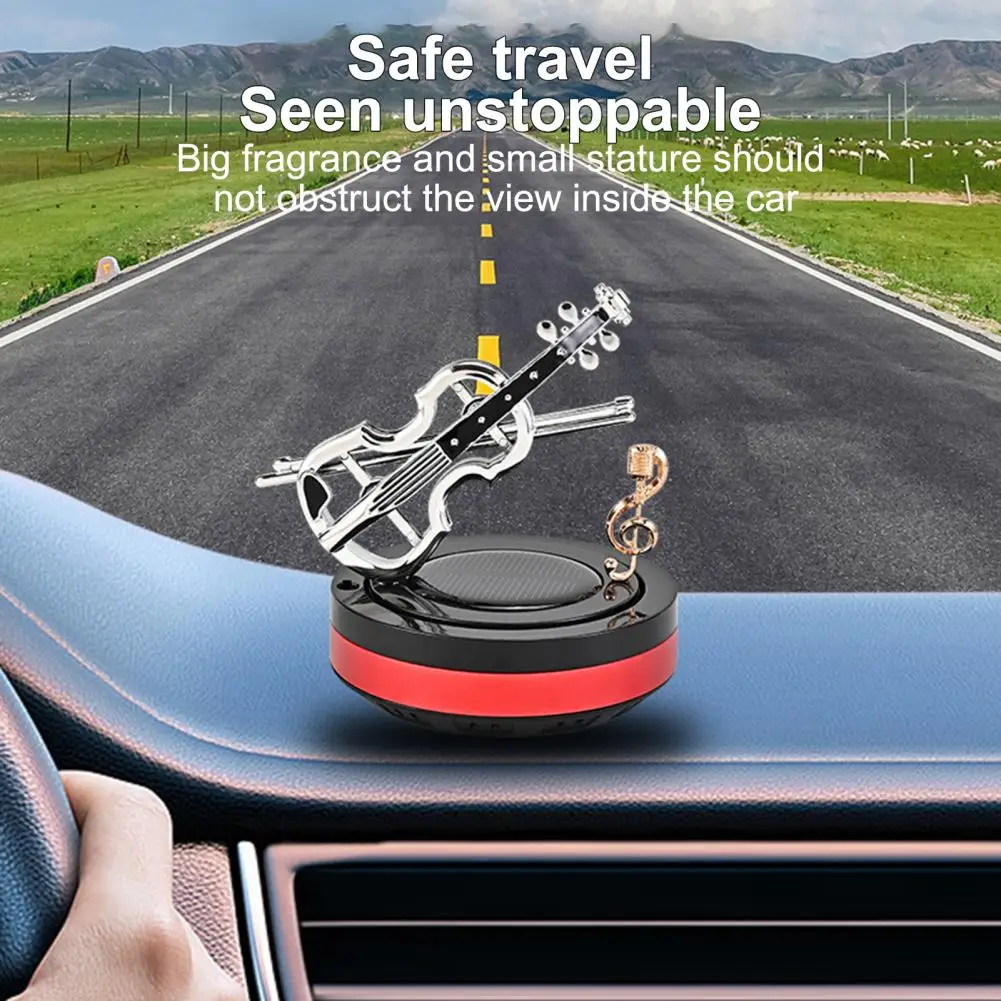 Solar-Powered Car Aromatherapy Diffuser Rotating Violin Appearance Portable Aromatherapy Auto Air Freshener Display Mold