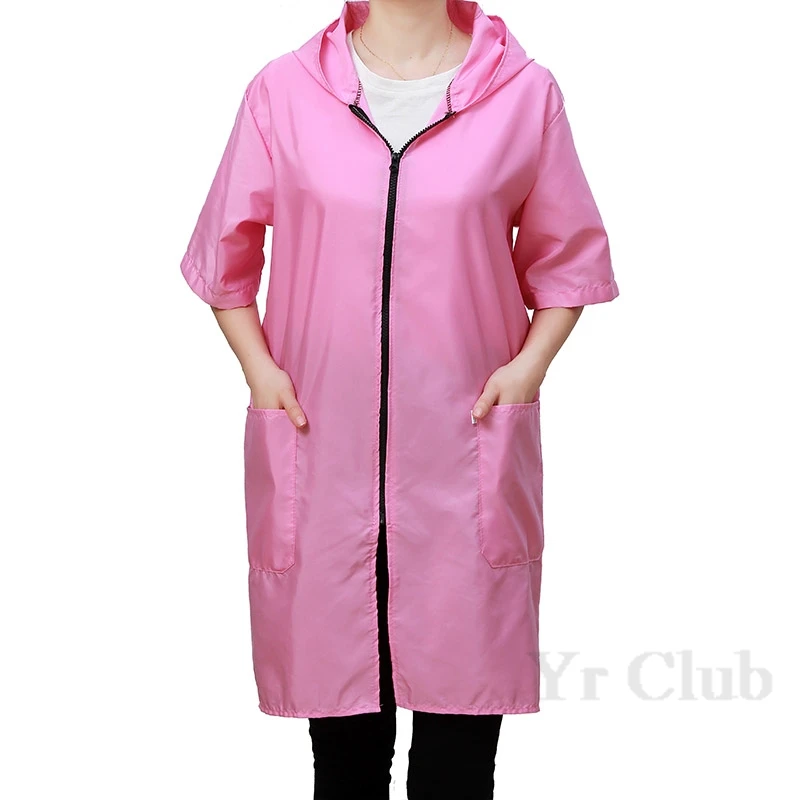 Thin Style Waterproof Work Clothes Short Sleeve Pet Grooming Clothing  Summer Hair Salon Hairdresser Uniform Kitchen Apron