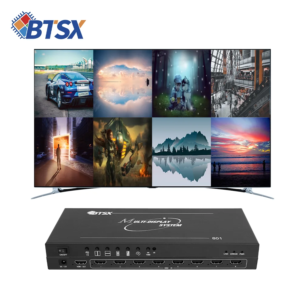 Bitvisus IR Remote Control 3840x2160@30Hz 8 Input1 Output 8x1 HDIMI Multi Viewer