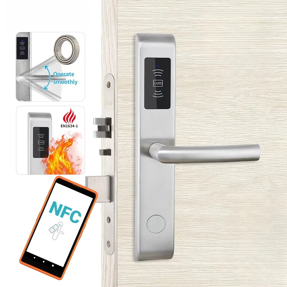 

Contactless Smart Card Door Lock Keyless RFID Hotel Lock System Fire Fighting Hotel Door Lock