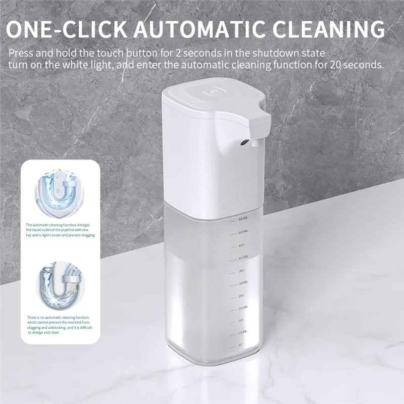 

【FUXQ】550 мл автоматический бесконтактный дозатор геля и жидкости, перезаряжаемый через USB, инфракрасный датчик, громкая связь для кухни и ванной комнаты