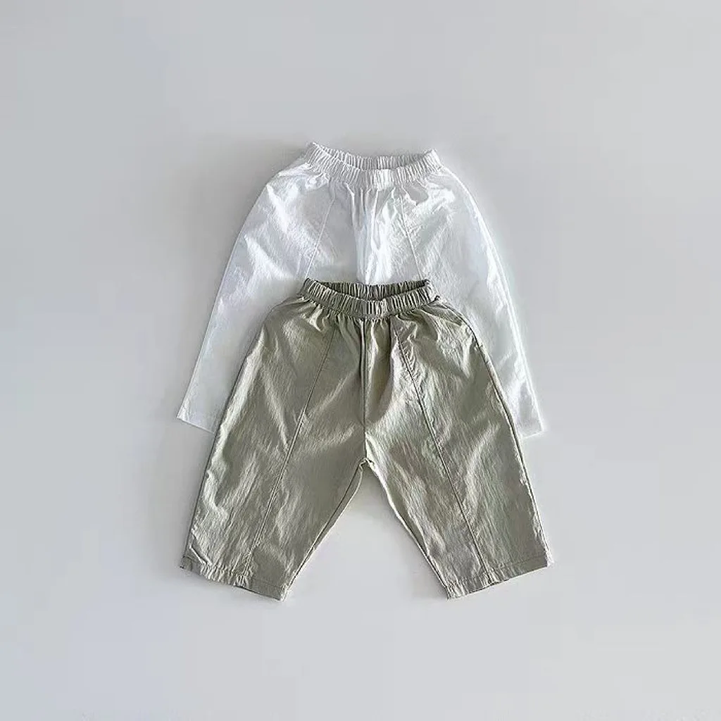 2023 sommer Neue Baby Feste Hosen Infant Mädchen Lose Breite Bein Hosen Kinder Moskito Beweis Hosen Junge Kleinkind Dünne beiläufige Hosen