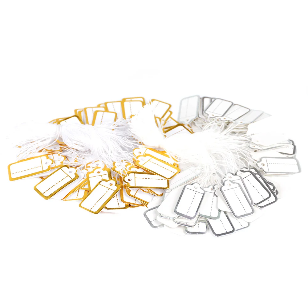 

100pcs Paper Jewelry String Cord Price Label Tags Tie Watch Jewelry Display Merchandise Blank Label Jewelry Display Accessories