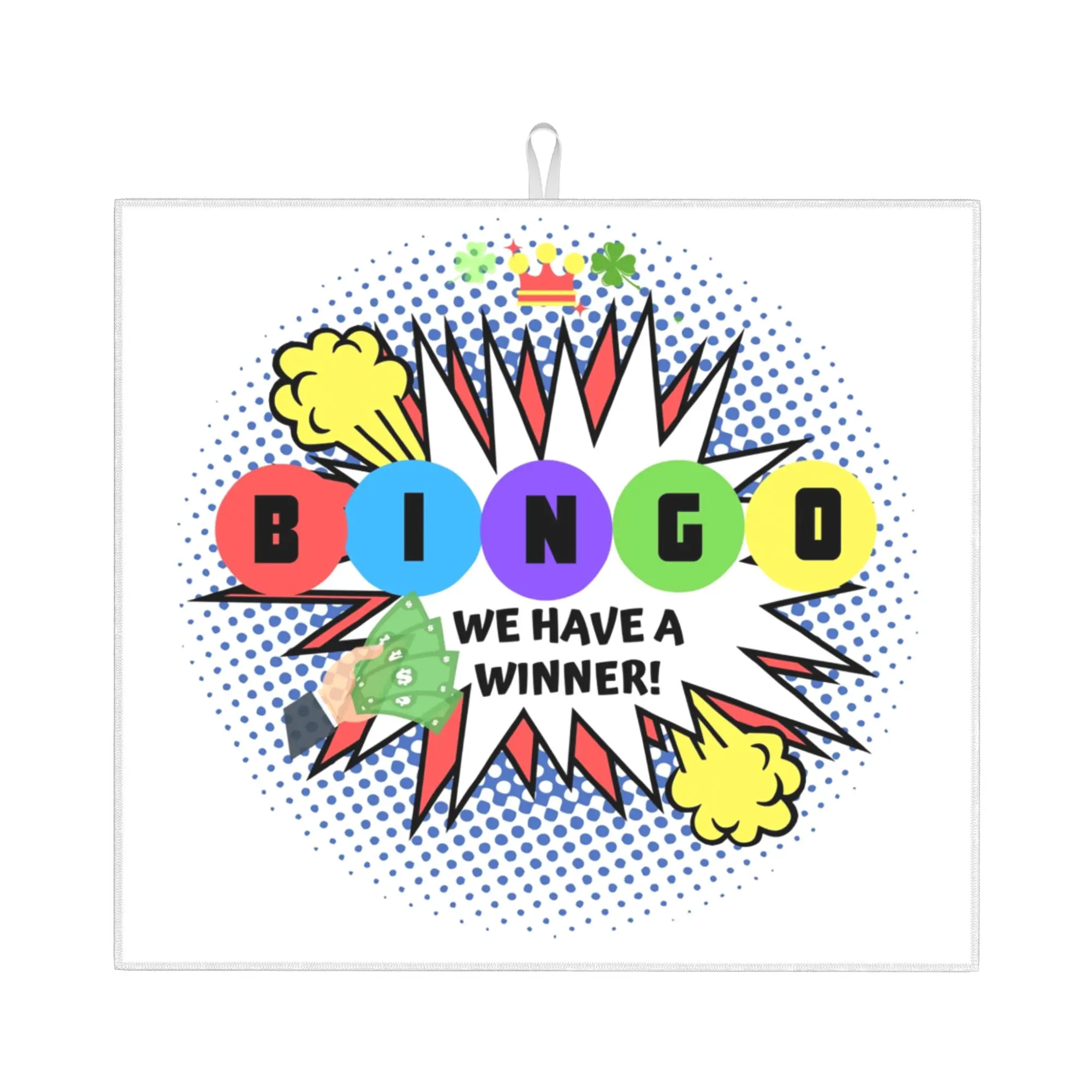 Bingo We Have A Winner Non‑Slip Waterproof Absorbent Barware Tableware Oil Proof Reusable Paper Game Drying Mat For Kitchen