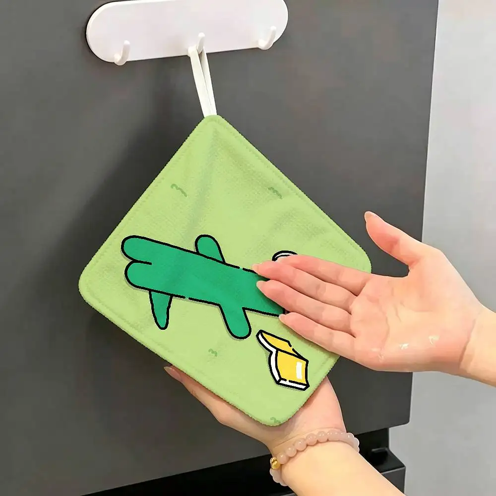 Cartoon J-Joguman S-Studio Polyester Cotton Hand Wiping Towel, Anti-shrink Hanging Kitchen Cloth for Household Cleaning