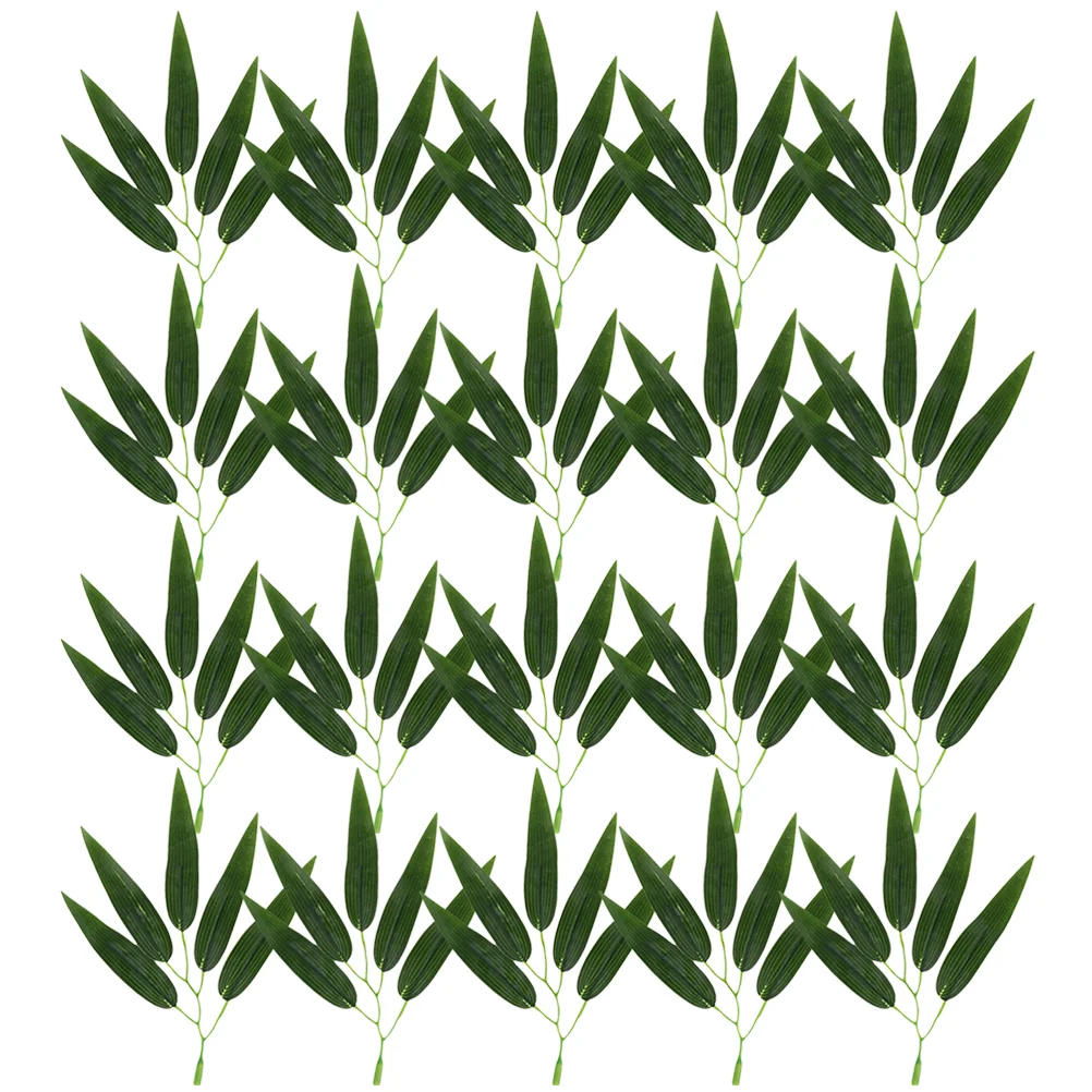 30 Pcs Simulated Bamboo Leaves Olive Tree Artificial Plants Indoor Palm Trees Leaf Decor Fake Stems Lifelike Decorations Bride