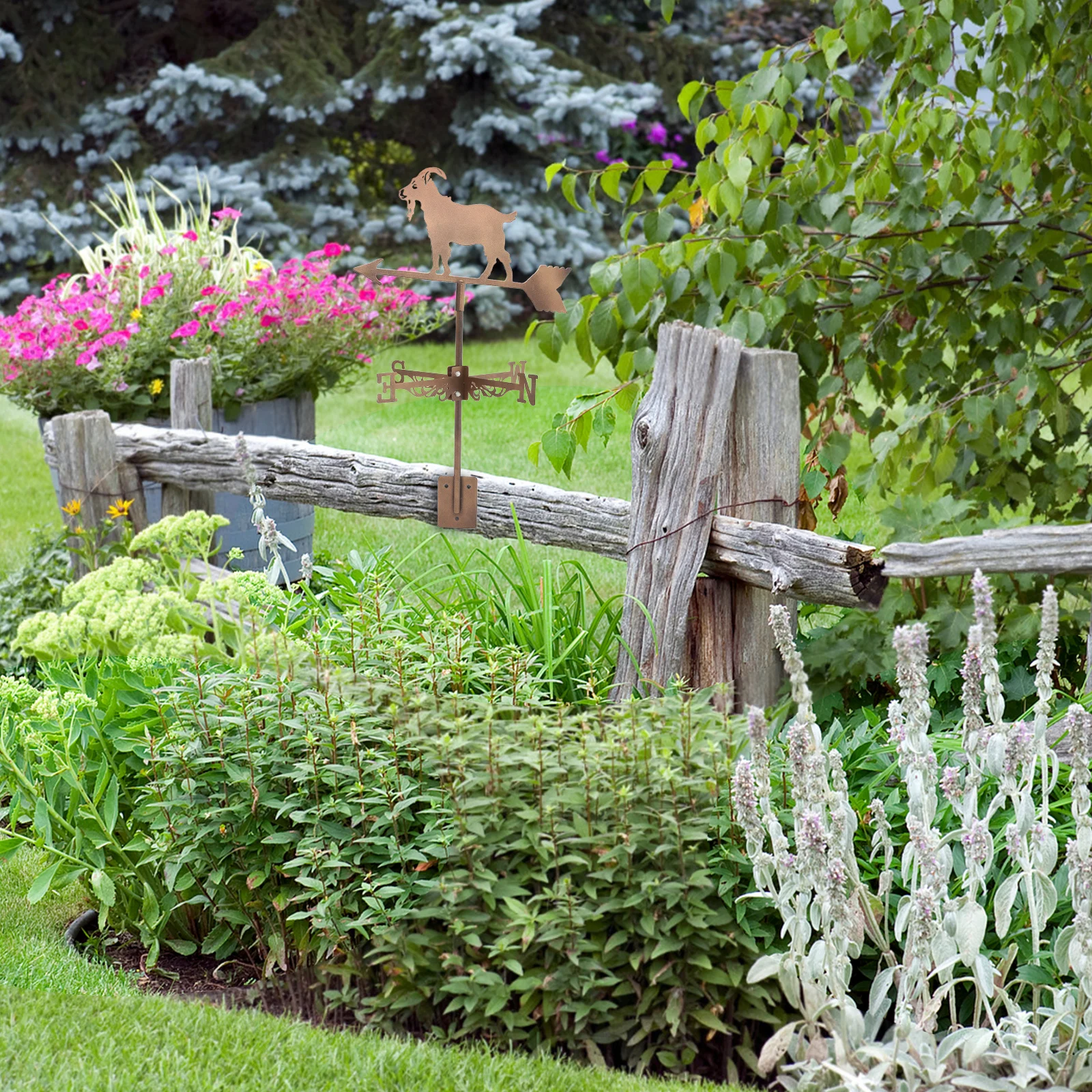 

Vibrant Painted Goat Wind Vane Accurate Outdoor Metal Weathervane for Roof Barn Shed Garden Patio Weather Decoration