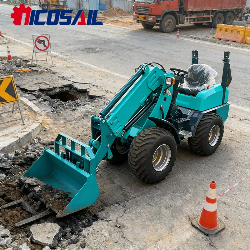 Verbesserte Flexibilität, Teleskoparm-Frontlader, 4x4-Mini-Radlader mit Zubehör zu verkaufen, Multifunktionslader