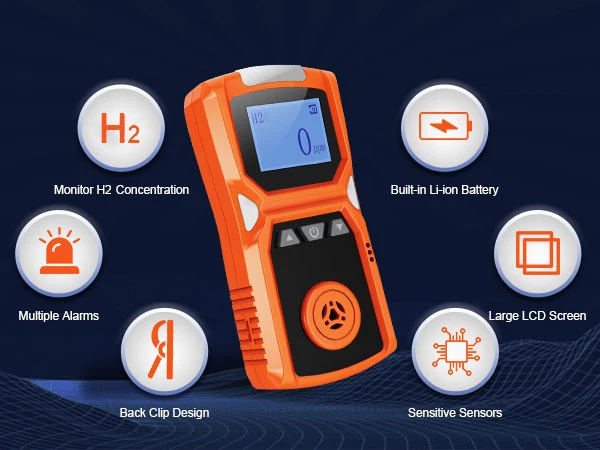 AIKESI Portable single Gas Detector H2 Sensor Composite Handheld gas signalizer portable Multi-Purpose Explosive Gas Analyzer