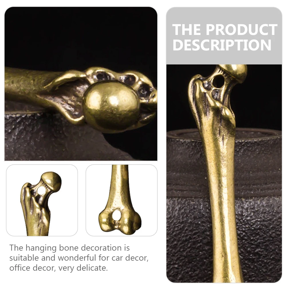

Brass Bone Pendant Keychain Hanging Decor Lightweight Portable DIY Ornament Car Office Mini Charm Jewelry Crafts Accessories